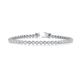 Bezel Set Tennis Bracelet in White Gold