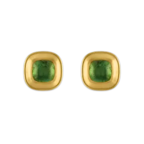 Green Tourmaline Capsa Stud Earrings