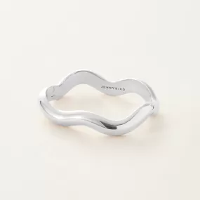 Rhodium Silver Ola Bangle Bracelet