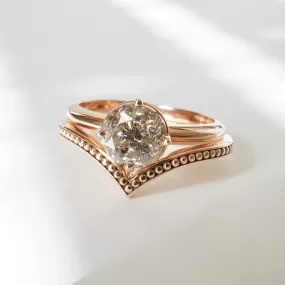 Salt and Pepper Diamond Engagement Ring - Grey Diamond Ring - Rose Gold Diamond Ring