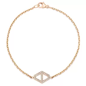 Walters Faith Keynes 18K Rose Gold Signature Diamond Hexagon Bracelet